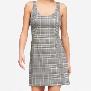 BANANA REPUBLIC Grey and Yellow Plaid Mini Dress